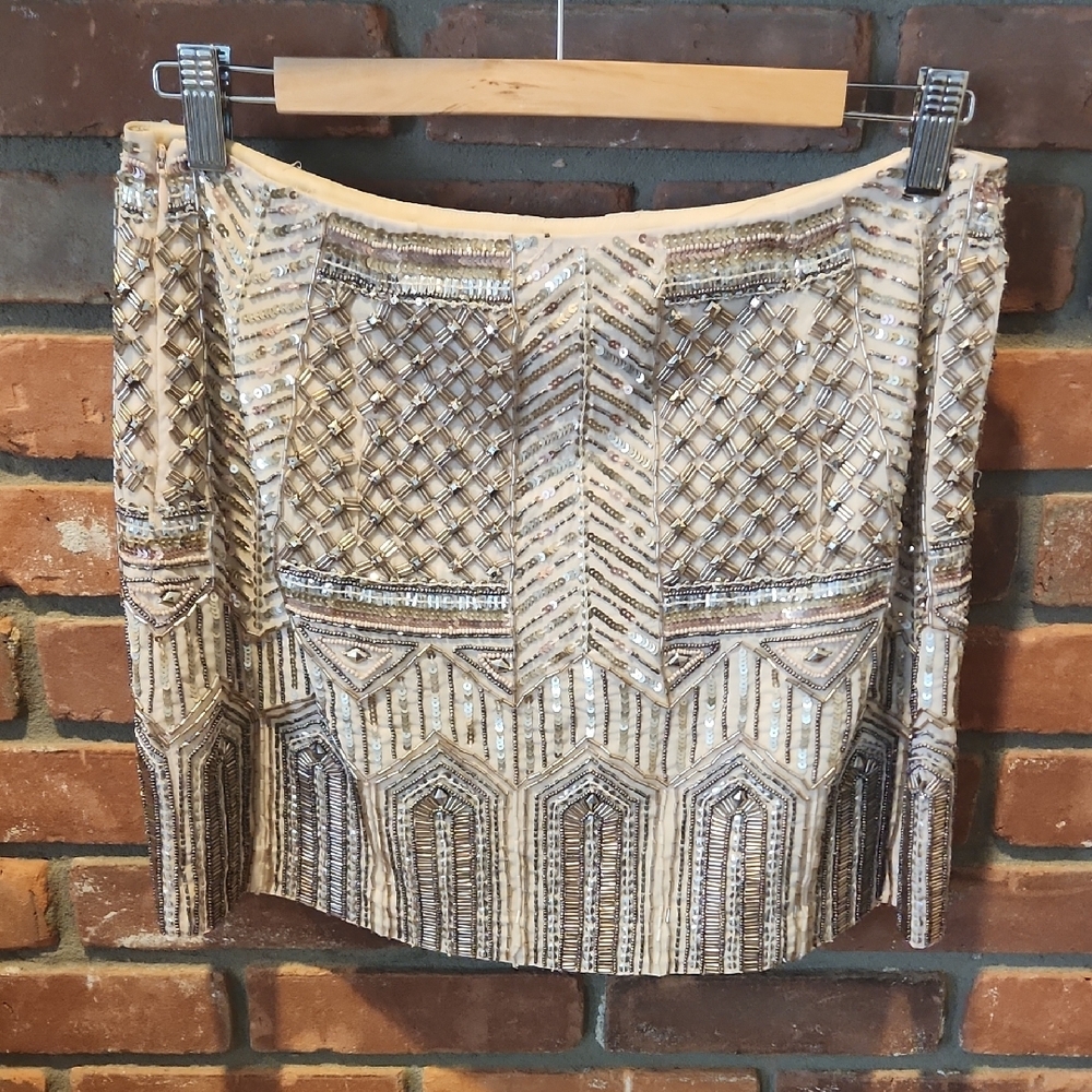 Embellished Cream and Gold Skirt - Picture 2 of 2